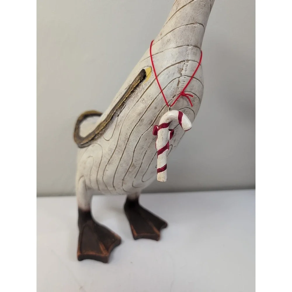 Folk Art Resin Holiday Christmas Duck Figure 13 In